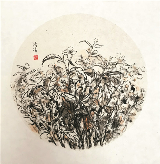 太姥清音 ———鄭清清國(guó)畫茶之花作品在第五屆中華茶奧會(huì)上展出