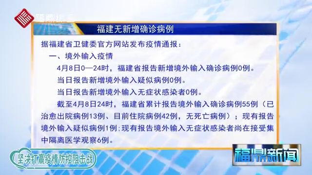 今日福建無新增確診病例