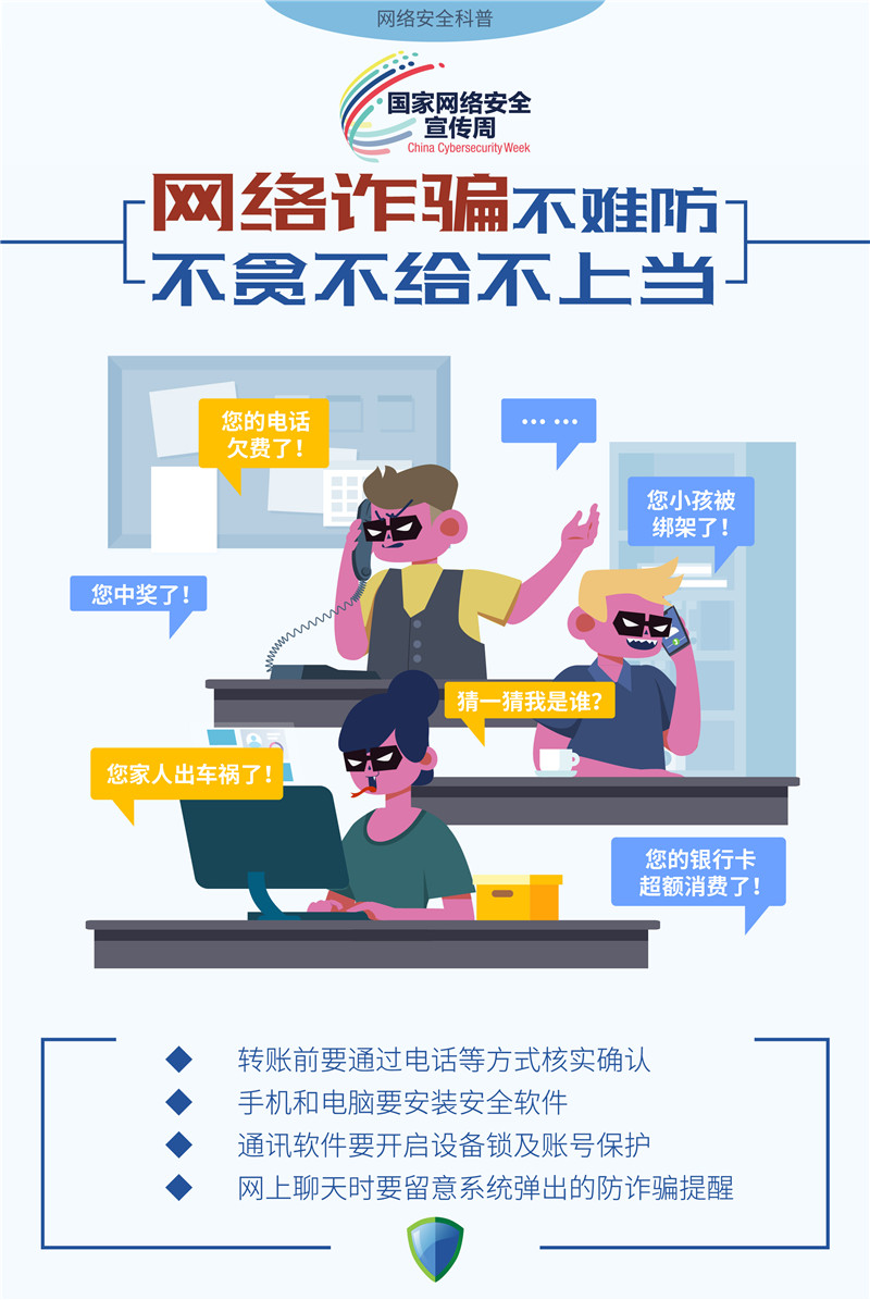 網(wǎng)絡詐騙不難防  不貪不給不上當